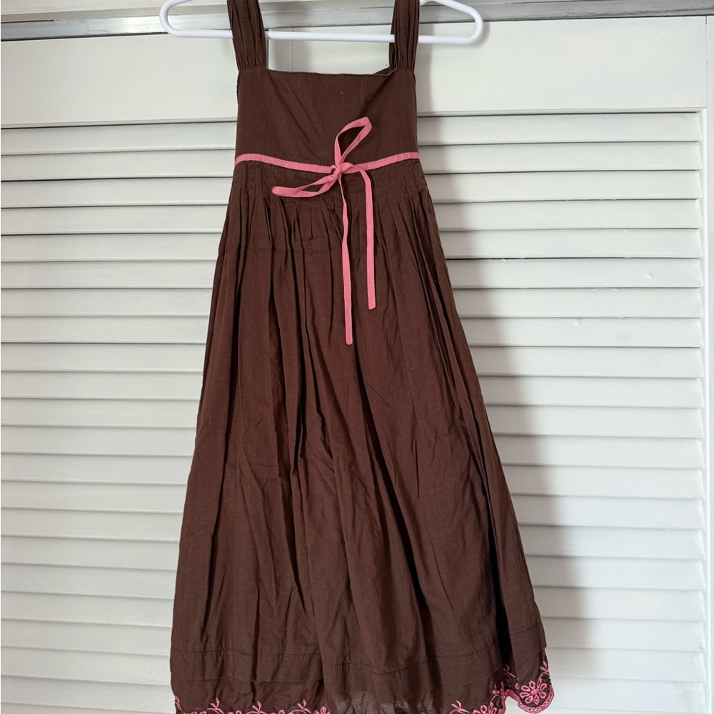 Maggie & Zoe Brown Dress with Pink Trim